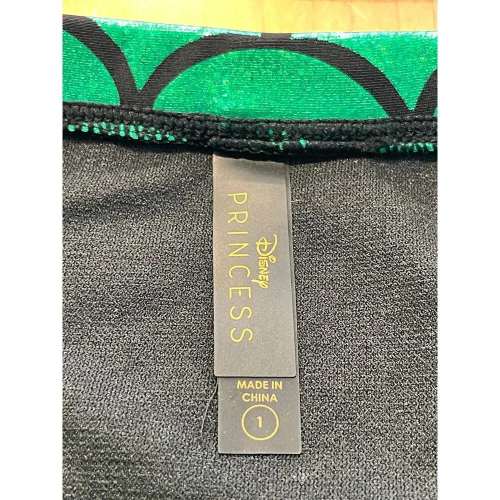 Disney Princess Ariel Bikini Set Purple Shell Top Green Scale High Waisted Sz 1x - Picture 6 of 14